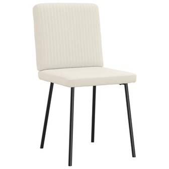 Eetkamerstoelen 2 st fluweel cr&egrave;mekleurig 3