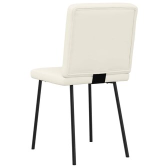 Eetkamerstoelen 2 st fluweel cr&egrave;mekleurig 6