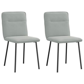 Eetkamerstoelen 2 st fluweel lichtgrijs 1