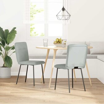 Eetkamerstoelen 2 st fluweel lichtgrijs 2