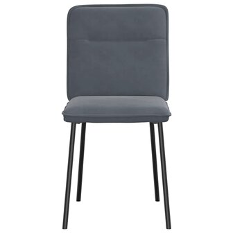 Eetkamerstoelen 2 st fluweel donkergrijs 4
