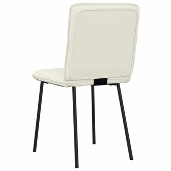 Eetkamerstoelen 2 st fluweel cr&egrave;mekleurig 6