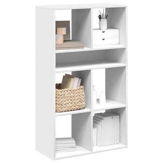 Boekenkast 66x31x112 cm bewerkt hout wit 1