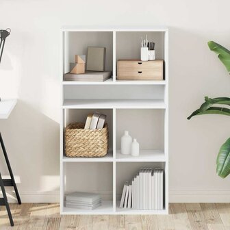 Boekenkast 66x31x112 cm bewerkt hout wit 3
