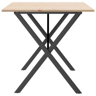 Eettafel X-frame 140x80x75 cm massief grenenhout en staal 5