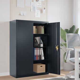 Archiefkast 90x40x140 cm staal antracietkleurig 1
