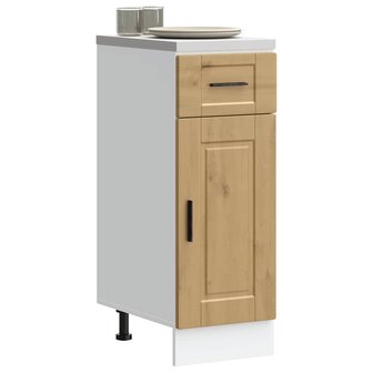 Keuken onderkast &quot;Porto&quot; bewerkt hout artisanaal eikenkleur 1