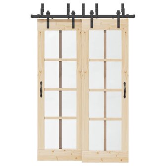 Doos met onderdelen voor schuifdeur 152,5 cm staal zwart 1