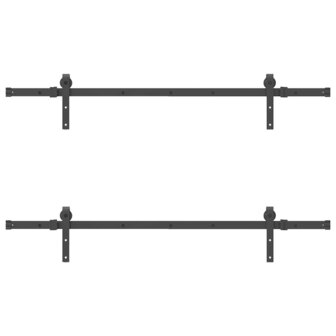 Doos met onderdelen voor schuifdeur 152,5 cm staal zwart 6