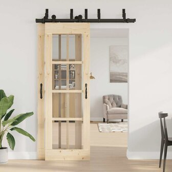 Doos met onderdelen voor schuifdeur 152,5 cm staal zwart 3