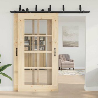 Doos met onderdelen voor schuifdeur 213,5 cm staal zwart 3
