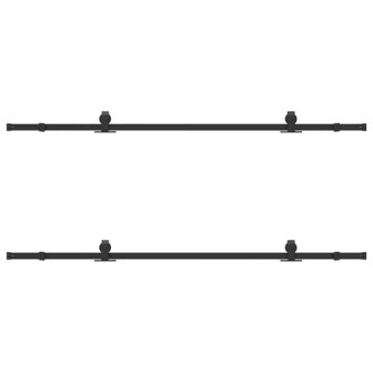 Doos met onderdelen voor schuifdeur 213,5 cm staal zwart 6