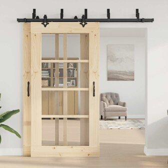 Doos met onderdelen voor schuifdeur 213,5 cm staal zwart 3