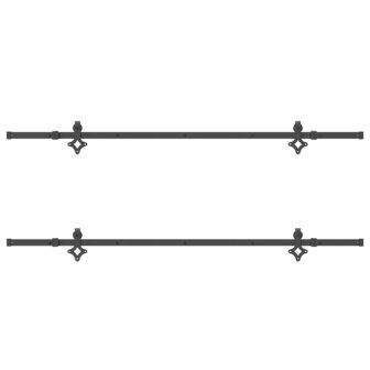 Doos met onderdelen voor schuifdeur 213,5 cm staal zwart 6