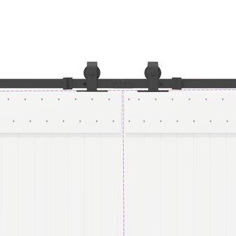 Doos met onderdelen voor schuifdeur 400 cm staal zwart 9
