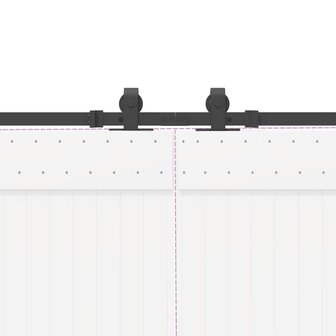 Doos met onderdelen voor schuifdeur 427 cm staal zwart 9