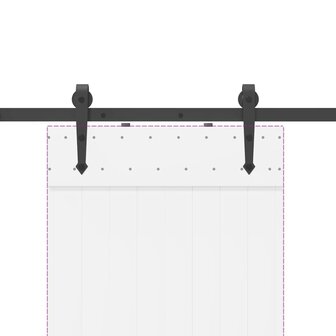 Doos met onderdelen voor schuifdeur 213,5 cm staal zwart 8