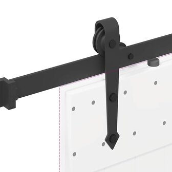 Doos met onderdelen voor schuifdeur 213,5 cm staal zwart 9