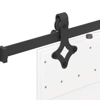 Doos met onderdelen voor schuifdeur 213,5 cm staal zwart 9