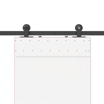 Doos met onderdelen voor schuifdeur 152,5 cm staal zwart 8