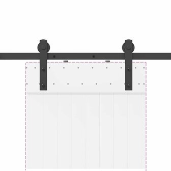 Doos met onderdelen voor schuifdeur 213,5 cm staal zwart 8