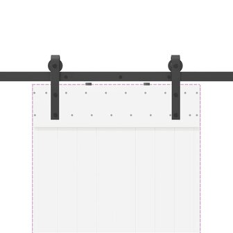 Doos met onderdelen voor schuifdeur 213,5 cm staal zwart 8