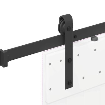 Doos met onderdelen voor schuifdeur 213,5 cm staal zwart 9