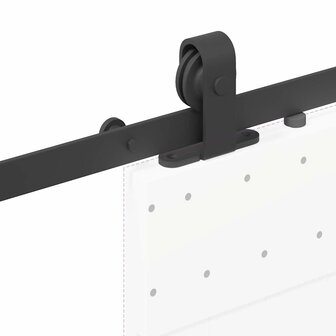 Doos met onderdelen voor schuifdeur 152,5 cm staal zwart 9