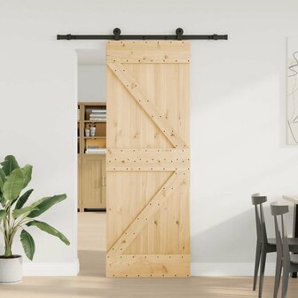 Schuifdeur met beslag 70x210 cm massief grenenhout 2