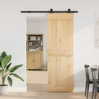 Schuifdeur met beslag 70x210 cm massief grenenhout 2