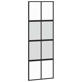 Schuifdeur met beslag 76x205 cm gehard glas en aluminium 4