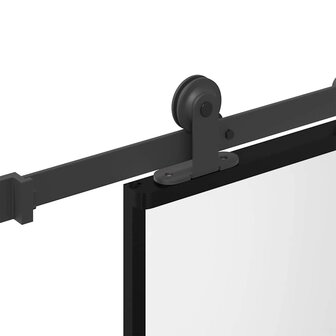 Schuifdeur met beslag 76x205 cm gehard glas en aluminium 5