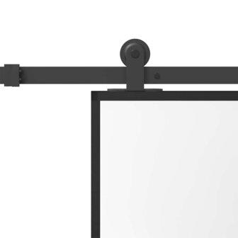 Schuifdeur met beslag 76x205 cm gehard glas en aluminium 6