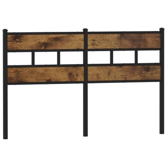 Hoofdbord 160 cm ijzer en bewerkt hout gerookt eikenkleurig 2