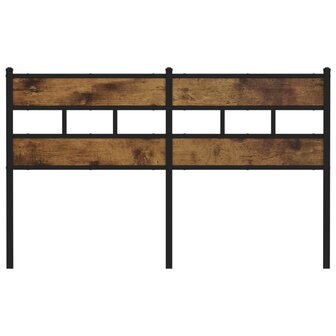 Hoofdbord 160 cm ijzer en bewerkt hout gerookt eikenkleurig 3