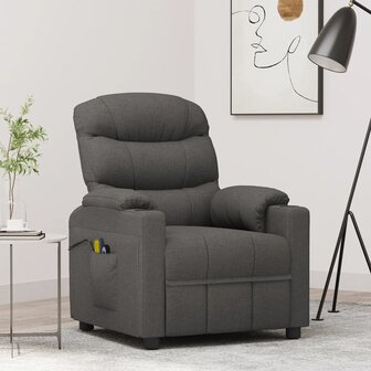 Massagestoel elektrisch stof donkergrijs 1