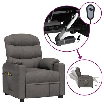 Massagestoel elektrisch stof donkergrijs 2