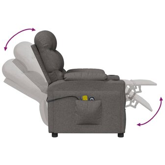 Massagestoel elektrisch stof donkergrijs 7