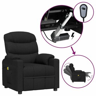 Massagestoel elektrisch stof zwart 1
