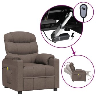 Massagestoel elektrisch stof taupe 1