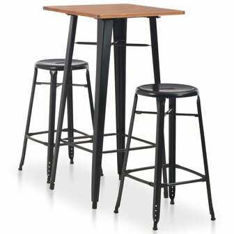 3-delige Barset staal zwart 1