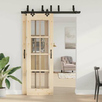 Doos met onderdelen voor schuifdeur 152,5 cm staal zwart 3