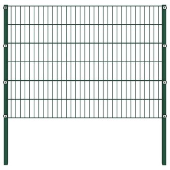 Schuttingpaneel met palen 1,7x1,2 m ijzer groen 1