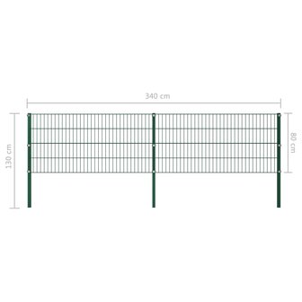 Schuttingpaneel met palen 3,4x0,8 m ijzer groen 5