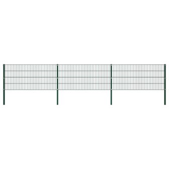 Schuttingpaneel met palen 5,1x0,8 m ijzer groen 1