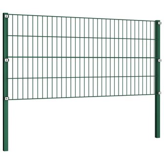 Schuttingpaneel met palen 5,1x0,8 m ijzer groen 3