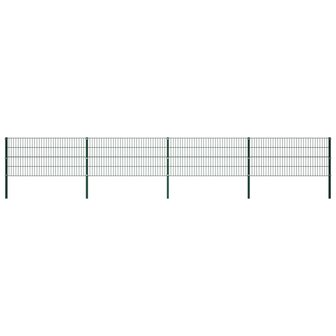 Schuttingpaneel met palen 6,8x0,8 m ijzer groen 1
