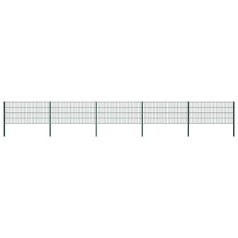 Schuttingpaneel met palen 8,5x0,8 m ijzer groen 1
