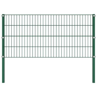 Schuttingpaneel met palen 8,5x0,8 m ijzer groen 2