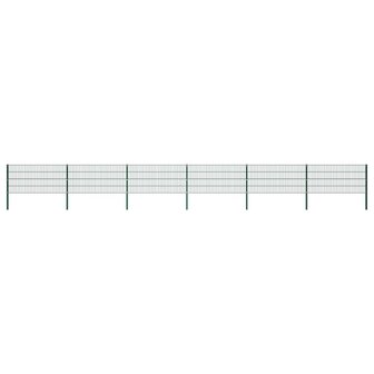 Schuttingpaneel met palen 10,2x0,8 m ijzer groen 1